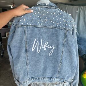 Denim wifey jacket women large